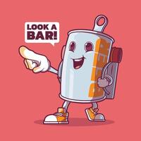 Beer Can character traveling. vector