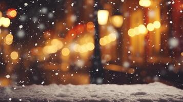 Magical Christmas atmosphere beautifully blurred festive night street photo