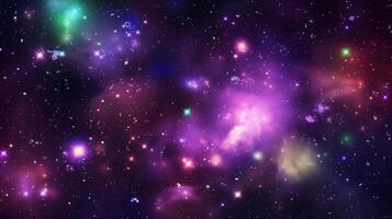 Vibrant galactic background with colorful starry clusters and cosmic dust photo