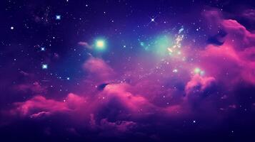 Cosmic nebula background with radiant stars and colorful cloud formations photo