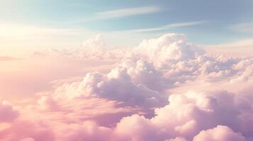 nube antecedentes exhibiendo etéreo algodón caramelo cielo a crepúsculo foto