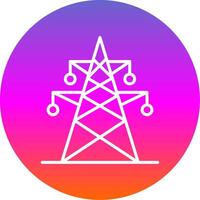 Electric Tower Line Gradient Circle Icon vector