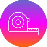 Measure Tape Line Gradient Circle Icon vector