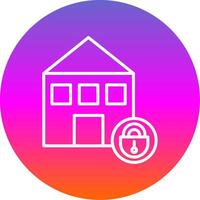 Home Security Line Gradient Circle Icon vector