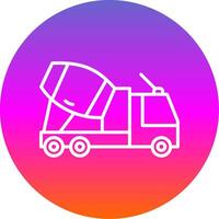 Concrete Truck Line Gradient Circle Icon vector