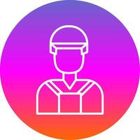 Builder Line Gradient Circle Icon vector