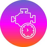 Time Engine Line Gradient Circle Icon vector