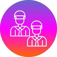 Engineering Team Line Gradient Circle Icon vector