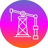 Oil Derrick Line Gradient Circle Icon vector