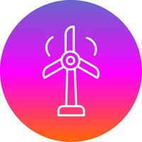 viento turbina línea degradado circulo icono vector