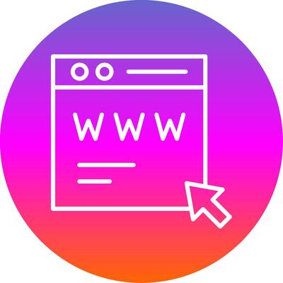 Web Page Line Gradient Circle Icon