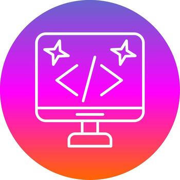 Clean Code Line Gradient Circle Icon vector