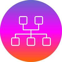 Sitemap Line Gradient Circle Icon vector