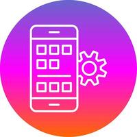 Application Development Line Gradient Circle Icon vector