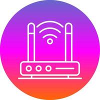 Wireless Modem Line Gradient Circle Icon vector