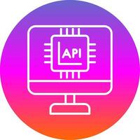 api interfaz línea degradado circulo icono vector