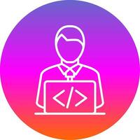Developer Line Gradient Circle Icon vector
