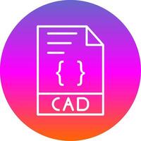 CAD Line Gradient Circle Icon vector