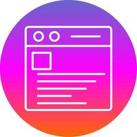 Browser Line Gradient Circle Icon vector