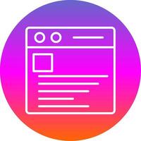 Browser Line Gradient Circle Icon vector