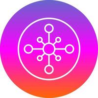 Network Hub Line Gradient Circle Icon vector