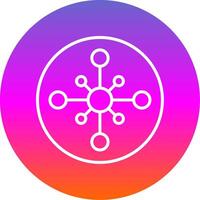 Network Hub Line Gradient Circle Icon vector