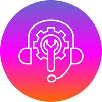 Tech Support Line Gradient Circle Icon vector
