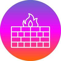 Firewall Line Gradient Circle Icon vector