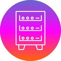 Server Cabinet Line Gradient Circle Icon vector