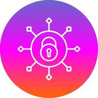 Security Connect Line Gradient Circle Icon vector