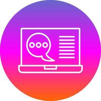 Laptop Info Chat Line Gradient Circle Icon vector