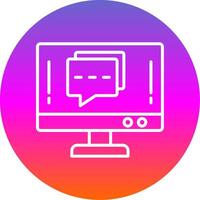 Info Chat Line Gradient Circle Icon vector