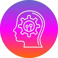 Mind Settings Line Gradient Circle Icon vector