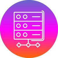 Server Line Gradient Circle Icon vector