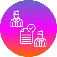 Conclusion Of Contract Line Gradient Circle Icon vector