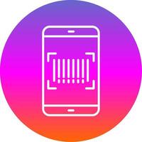 código de barras escanear línea degradado circulo icono vector
