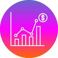 Sales Statistics Line Gradient Circle Icon vector