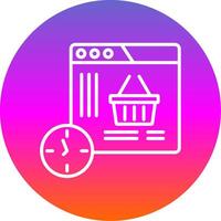 Shopping Time Line Gradient Circle Icon vector