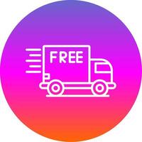 Free Delivery Line Gradient Circle Icon vector