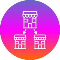 Chain Store Line Gradient Circle Icon vector