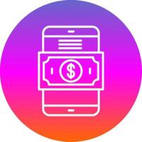 Mobile Payment Line Gradient Circle Icon vector