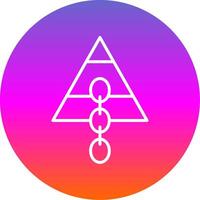 Link pyramide Line Gradient Circle Icon vector