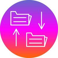 File Sharing Line Gradient Circle Icon vector