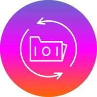 Data Backup Line Gradient Circle Icon vector