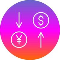 Exchange Rate Line Gradient Circle Icon vector