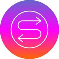Zigzag Arrow Line Gradient Circle Icon vector