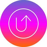 U Turn Line Gradient Circle Icon vector