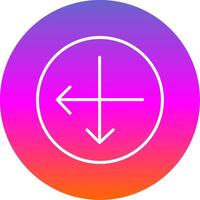 Intersect Line Gradient Circle Icon vector