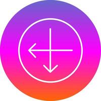 Intersect Line Gradient Circle Icon vector