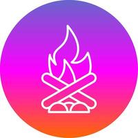 Bonfire Line Gradient Circle Icon vector